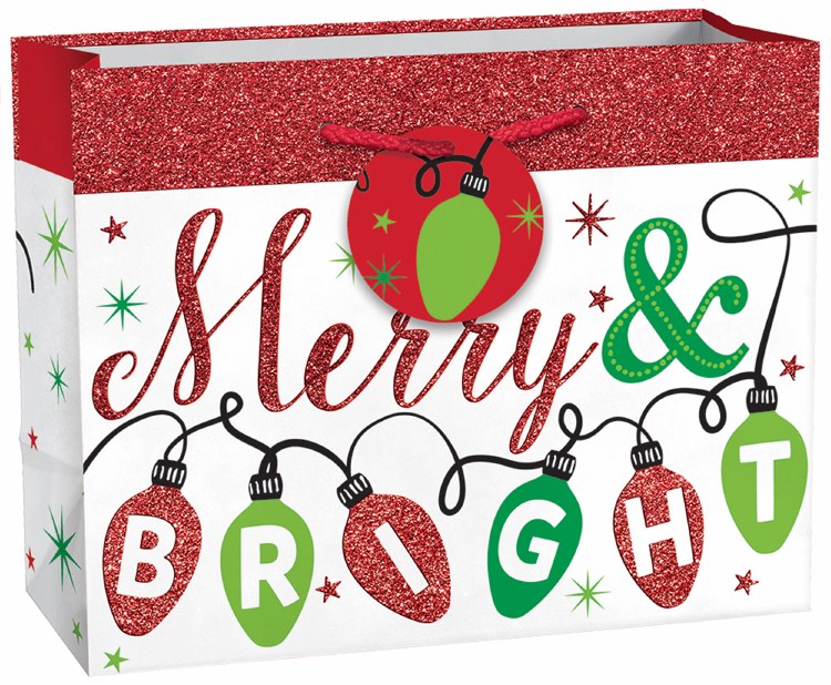Gift Bag Med Merry &amp; Bright