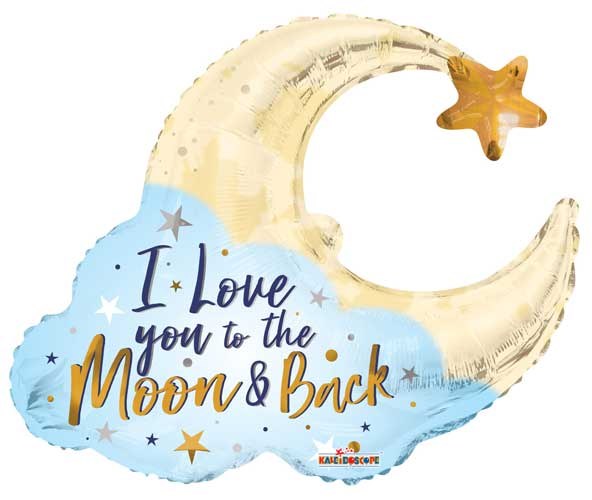 Gender Neutral, I Love You To The Moon • Jumbo 36" Mylar Helium Balloon