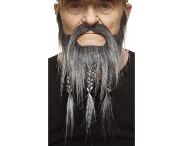 Braided Beard/Mustache Grey