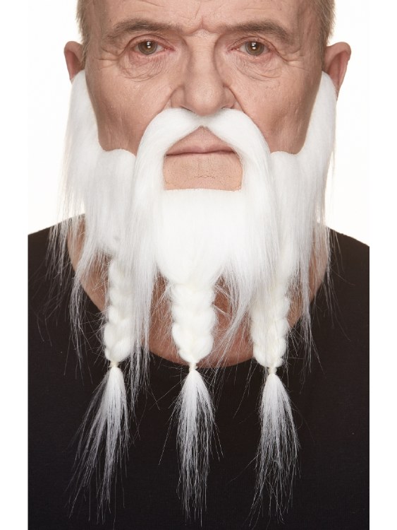 Braided Beard/Mustache White