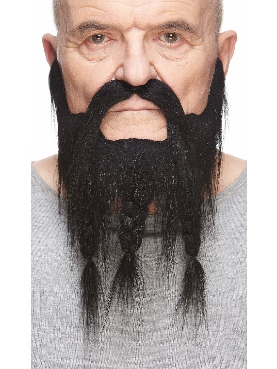 Braided Beard/Mustache Black