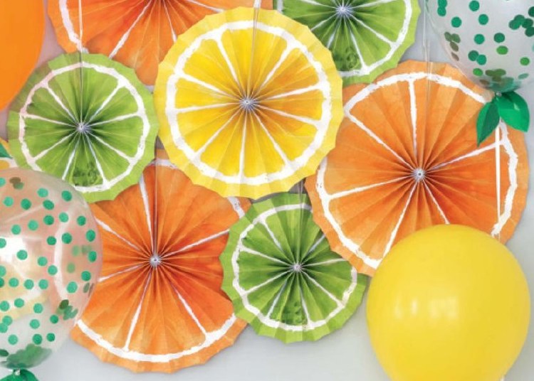Fan Decor Citrus Fruits 3pk