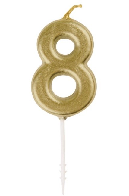 Candle #8 Gold Unique
