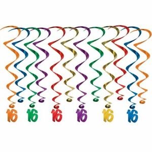 16th Birthday Rainbow Whirls