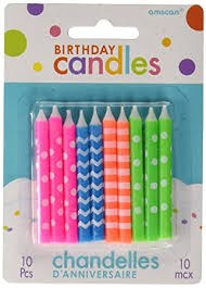 Candle Birthday Asst Neon