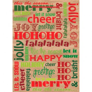 Gift Bag Kraft Words XL