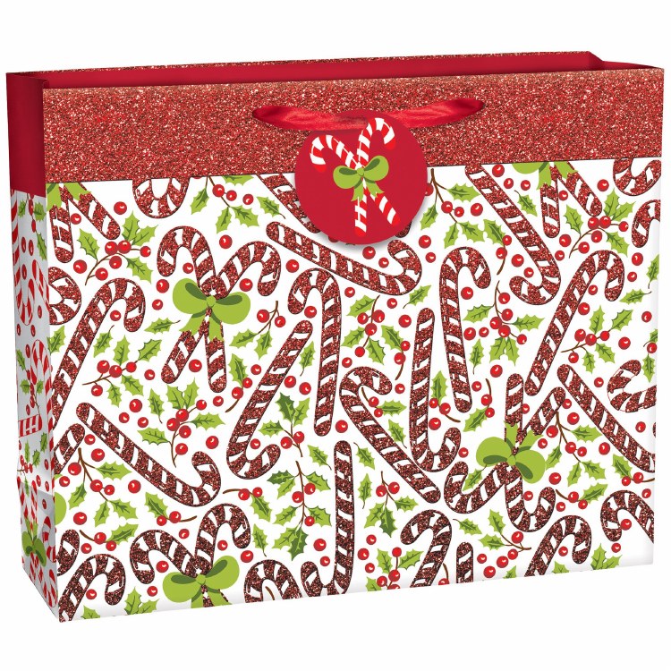 Christmas Candy Cane Gift Bag Lg