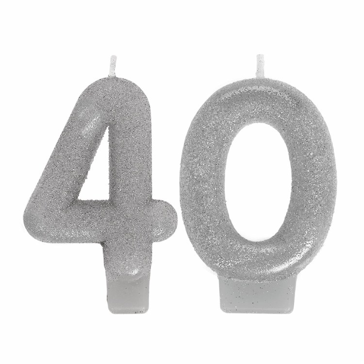 Sparkling 40th Cake Candles