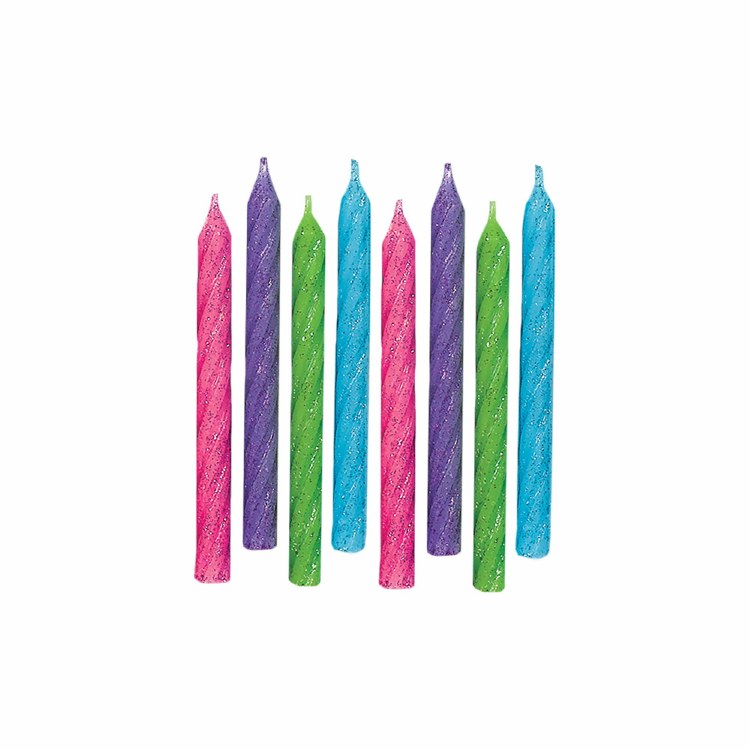Large Glitter Spiral Candles