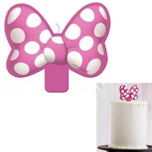 Minnie Mouse Forever Bow Cake Candle