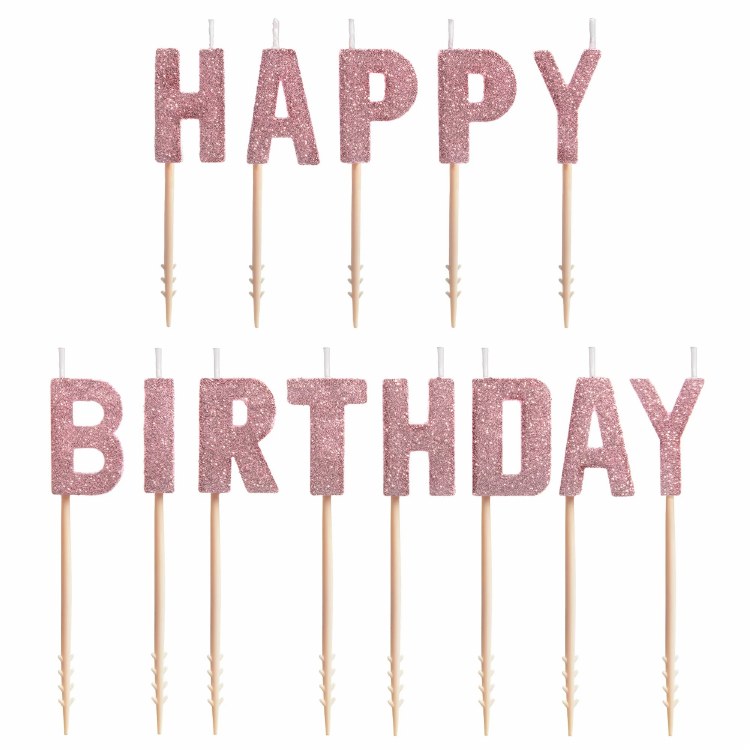 Blush Birthday Candle Picks