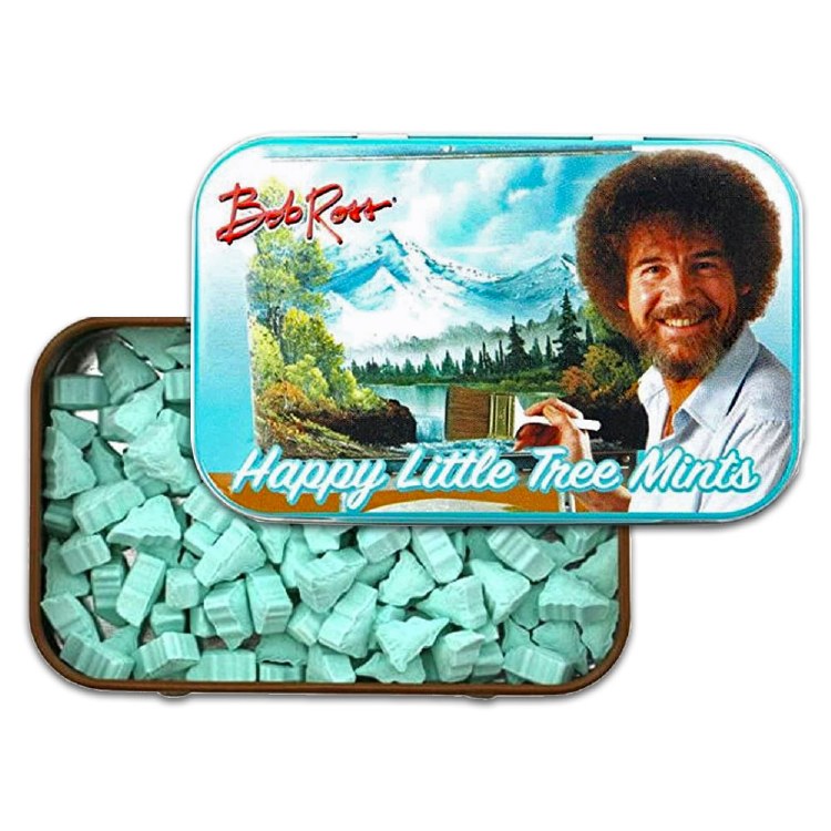 Candy Bob Ross Tree Mints Tin