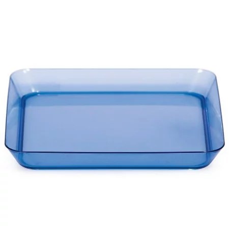 Plates Plastic Square Blu 8ct