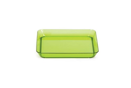 Plates Plastic Square Grn 8ct