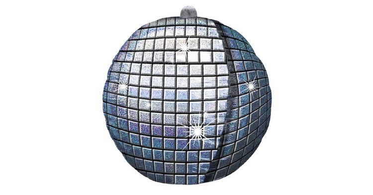 Disco Ball, Holographic 3-D • Junior Jumbo 15&quot; Mylar Helium Balloon