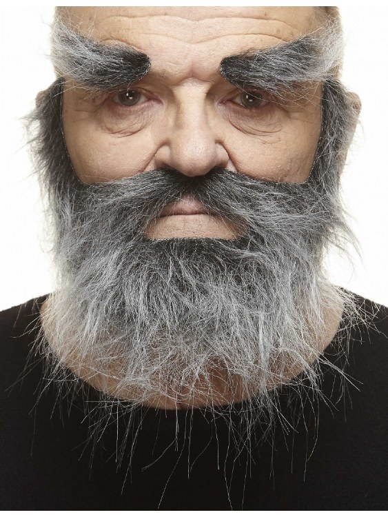 Beard Full w/ Brows Blk/Grey