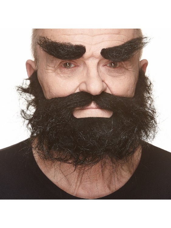 Beard Full w/ Brows Black
