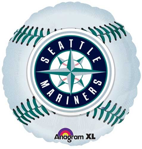 Sports, Baseball Mariners Shape • Standard Size 18&quot; Mylar Helium Balloons