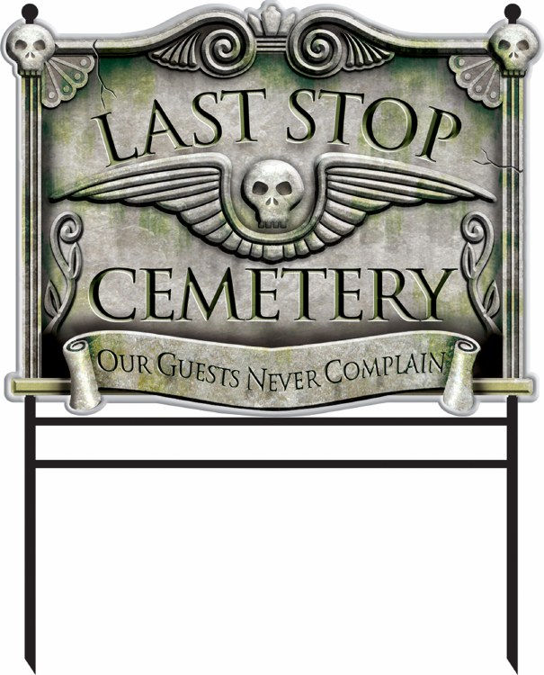 Cemetary Sign w/ Stakes
