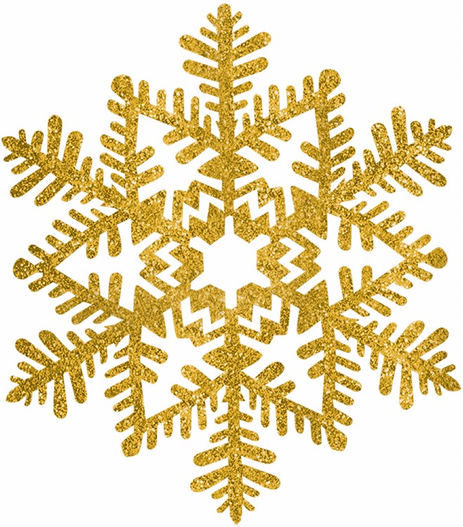 Snowflake Gold Glitter 6.5in