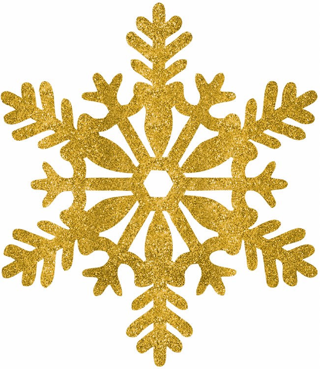 Snowflake Gold Glitter 11in