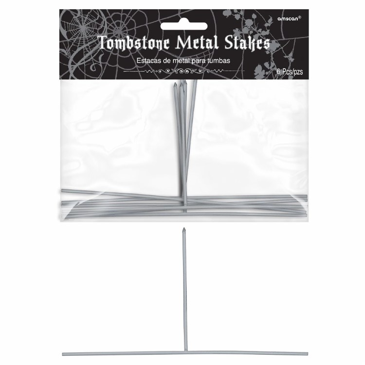 Extra Metal Halloween Tombstone Stakes ~ 6 Pack