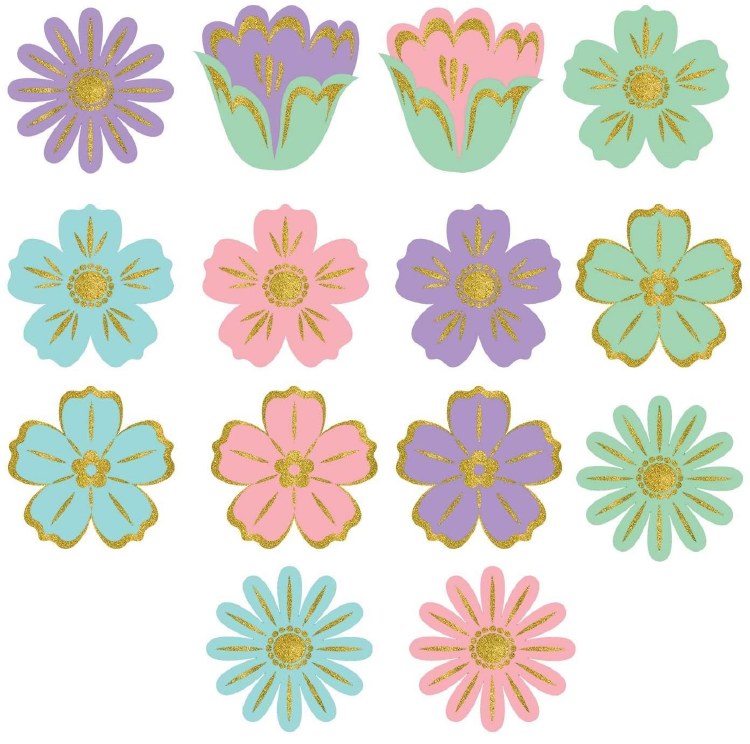 Spring Glitter Value Mini 2.5in Cutouts 50pk