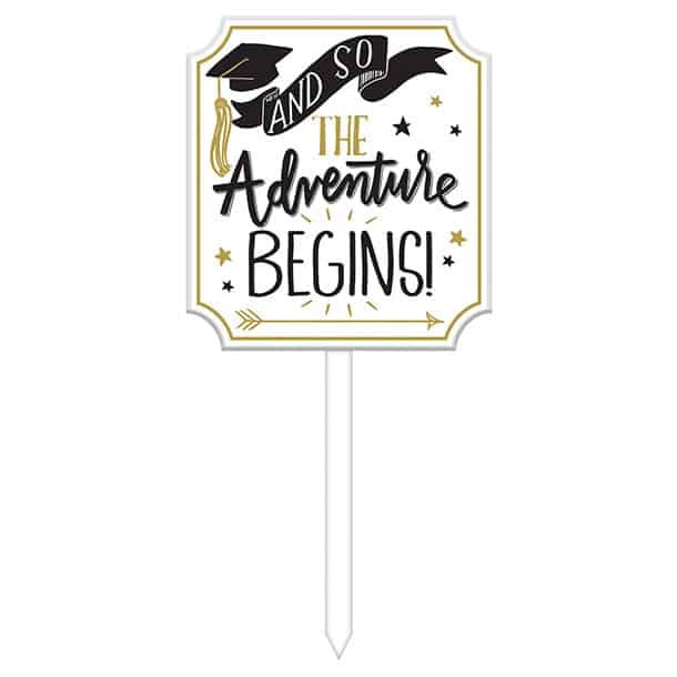 Grad Lawn Sign The Adventure Begins