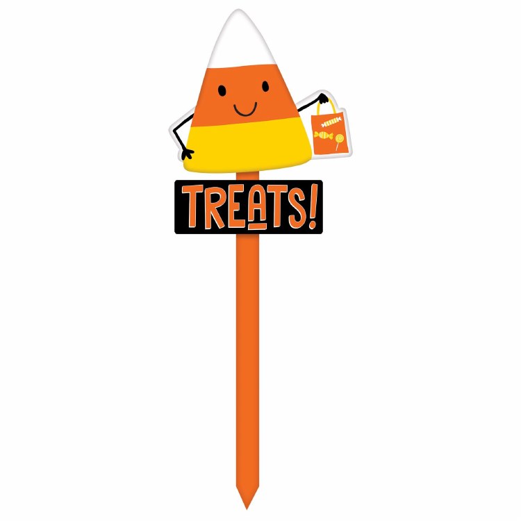 Candy Corn Trick or Treat Yard Stake