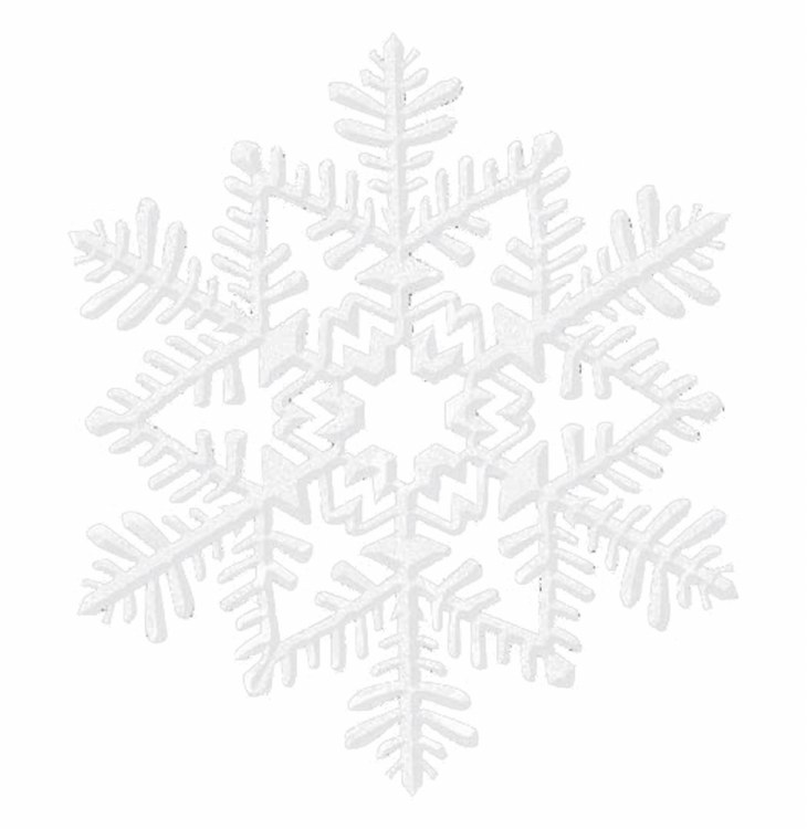 Snowflake White Glitter 6.5in