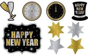 New Years Cutouts Glitter Asst