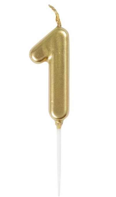 Candle #1 Gold Unique