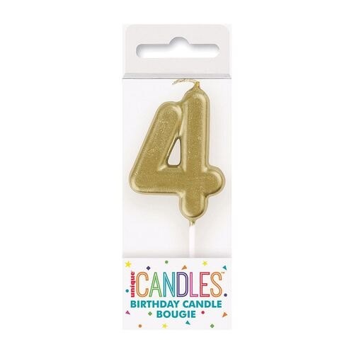 Candle #4 Gold Unique
