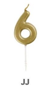 Candle #6 Gold Unique
