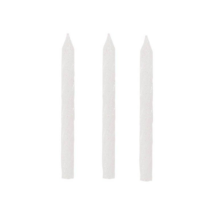 Candles Spiral Iridescent Wht