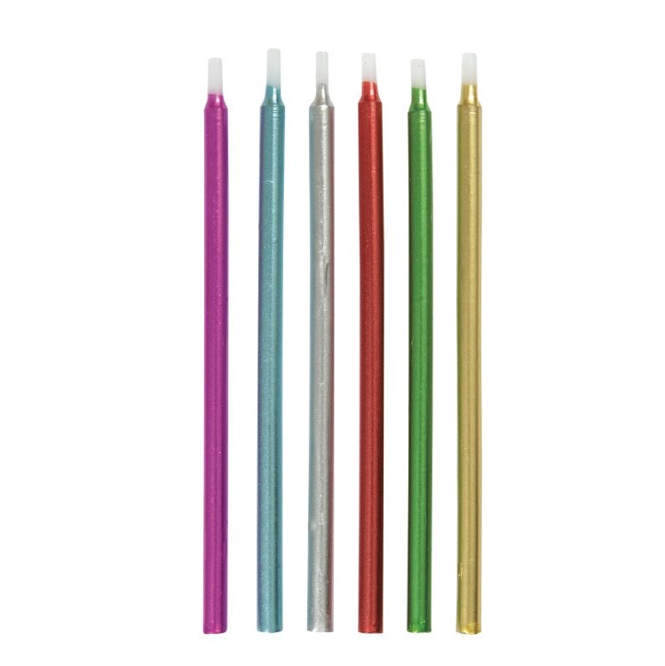 Candles 5" Thin Metallic Asst