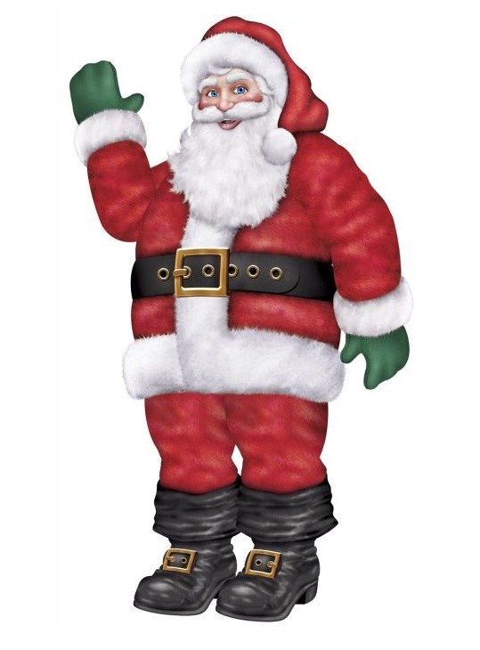 Life Size Jointed Santa Cutout ~ 5.5' Tall