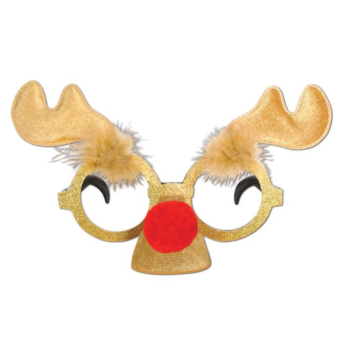 Glitter Reindeer Glasses