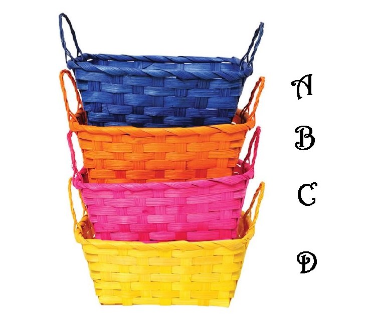 Small Rectangluar Easter Basket ~ 1 Count (PLEASE SPECIFY CHOICE AT CHECKOUT)