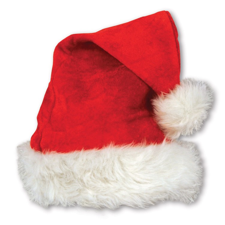 Velvet Santa Hat w/ Plush Trim