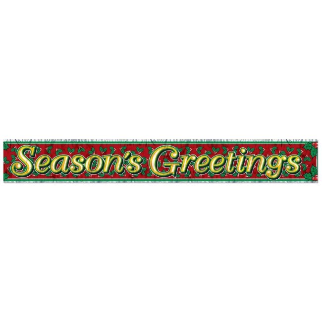 Season's Greetings Metallic Foil Fringe Banner ~ 5'
