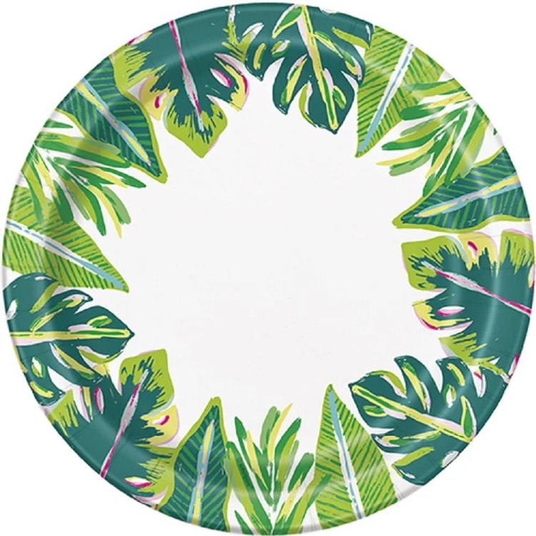 Paper Plates Tropical Leaves
