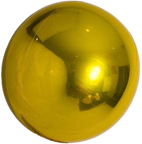Spheroid Shape • 20&quot; Mega Jumbo Mylar Helium Balloon • GOLD