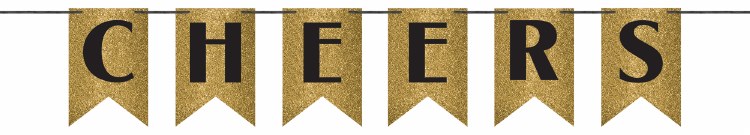 Banner Cheers Glitter Pennant