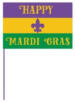 Mardi Gras Flag 12x18