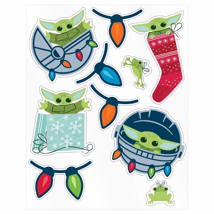 Star Wars; The Child Holiday Window Clings ~ 10 Pieces