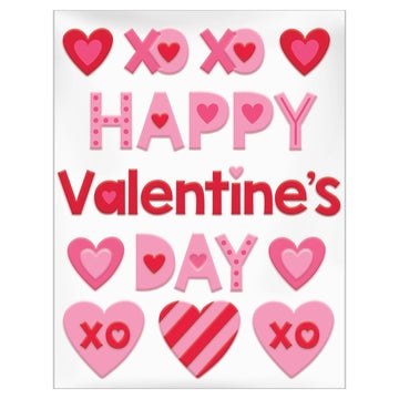 Valentines Gel Clings Lg