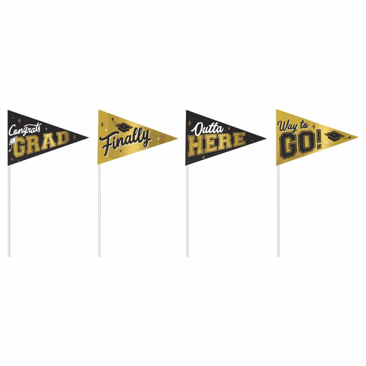 Graduation Pennant Flags 4ct