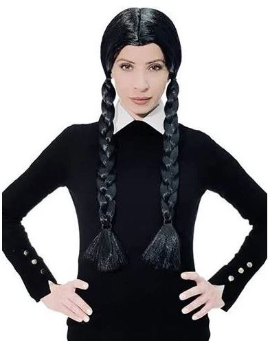 Gothic Girl Wig Braided Black