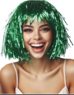 Wig Tinsel Green